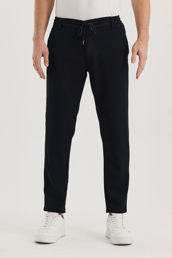Erkek Mevsimlik Örme Kumaş  Beli Lastikli Fitilli Jagger Pantolon