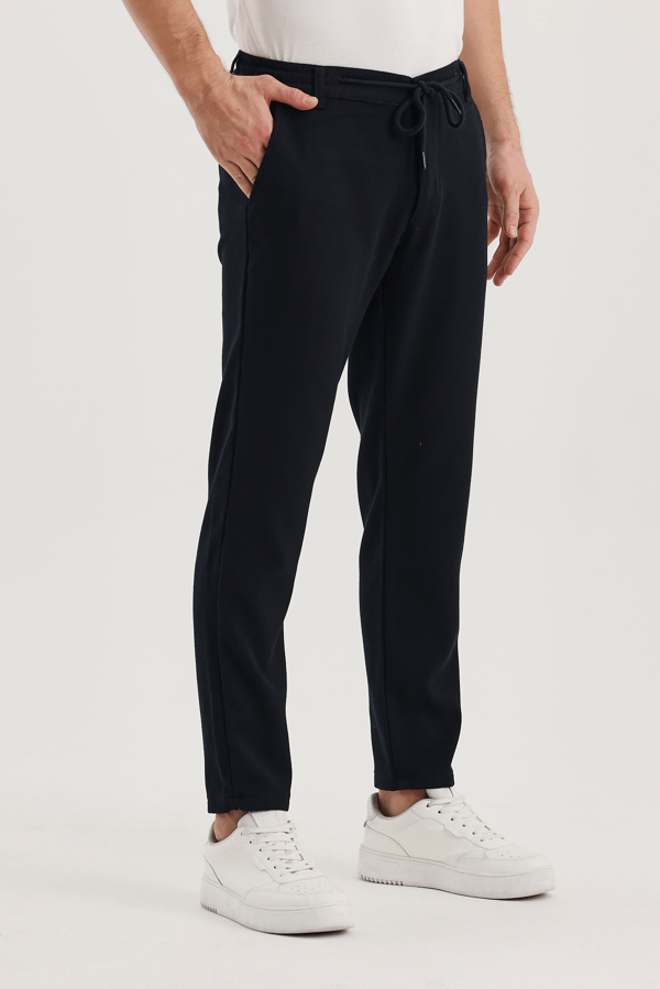 Erkek Mevsimlik Örme Kumaş  Beli Lastikli Fitilli Jagger Pantolon