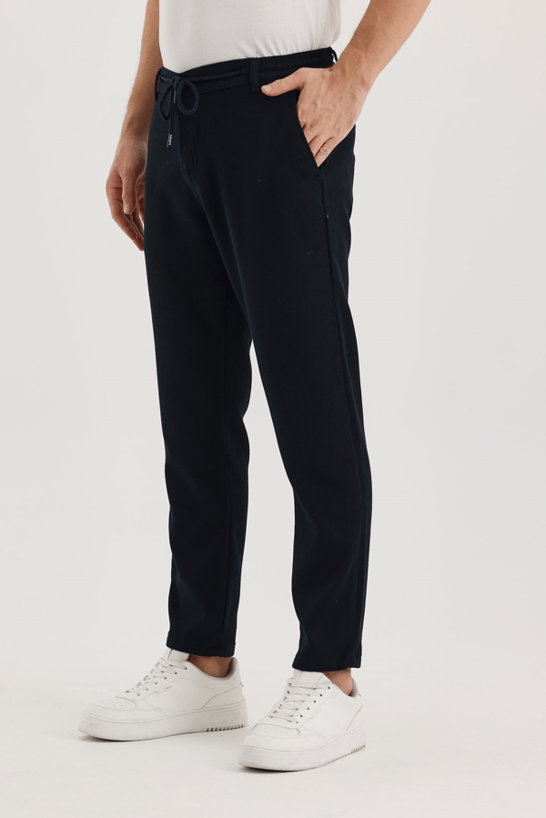 Erkek Mevsimlik Örme Kumaş  Beli Lastikli Fitilli Jagger Pantolon
