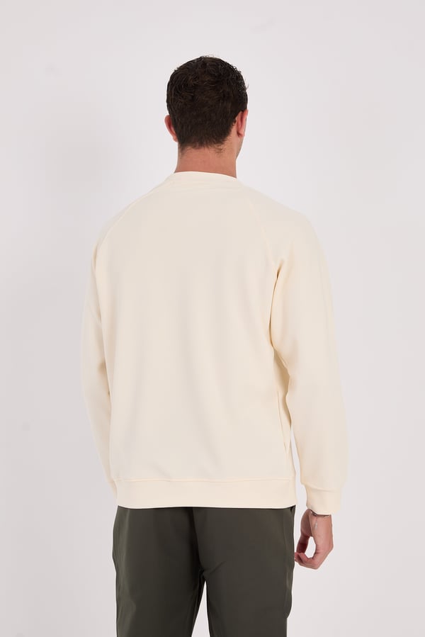 Erkek Minimal Baskılı Fitilli Sweatshirt - R2601