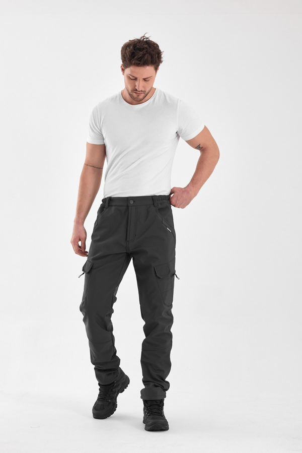 Erkek Outdoor İçi Polarlı Softshell Su Geçirmez Taktik Kargo Pantolon