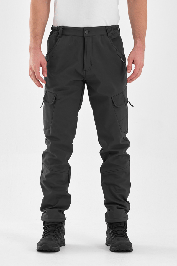 Erkek Outdoor İçi Polarlı Softshell Su Geçirmez Taktik Kargo Pantolon