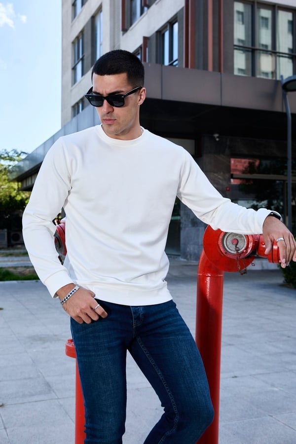 Erkek Rahat Kesim Modal Sweatshirt - R2636