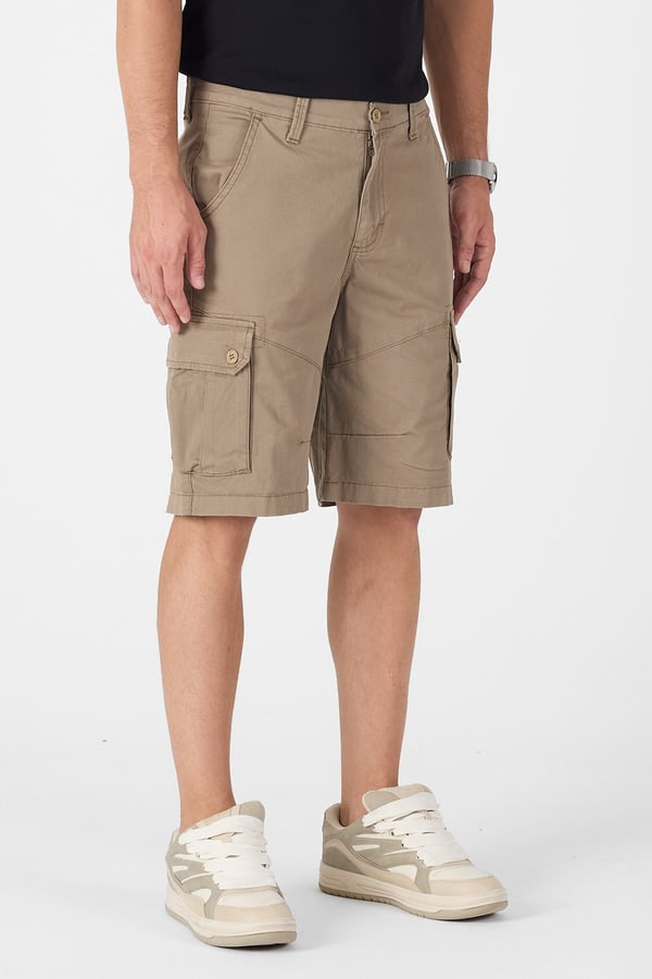 Erkek Regular Fit Kargo Cepli Şort Kapri