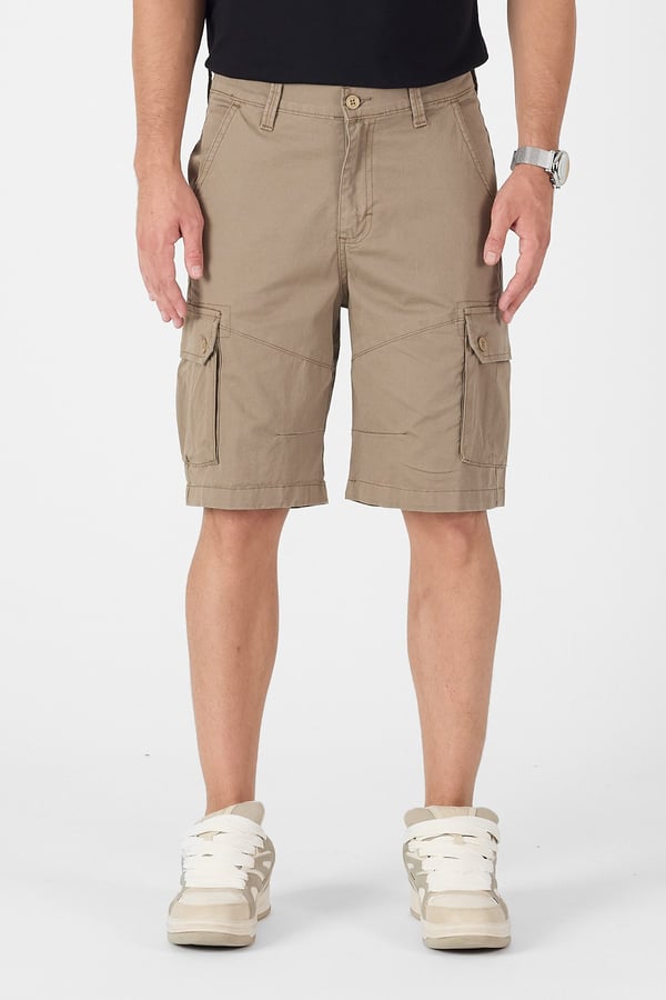Erkek Regular Fit Kargo Cepli Şort Kapri