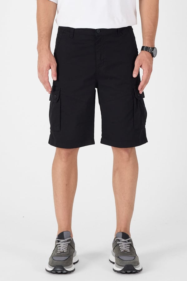 Erkek Regular Fit Kargo Cepli Şort Kapri