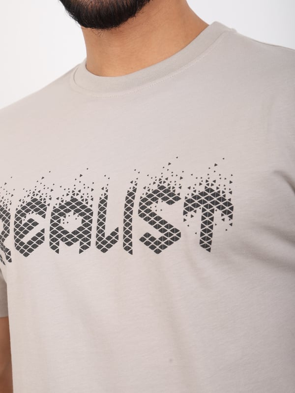 Erkek Relaxed Fit Bisiklet Yaka Baskılı Tişört