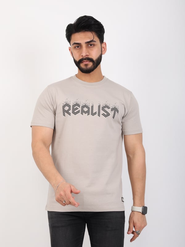 Erkek Relaxed Fit Bisiklet Yaka Baskılı Tişört