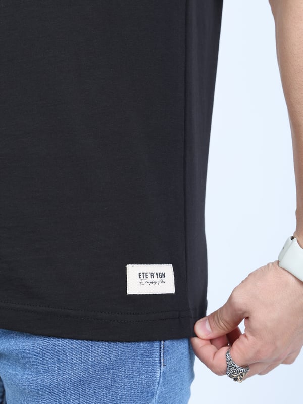 Erkek Relaxed Fit Bisiklet Yaka Baskılı Tişört