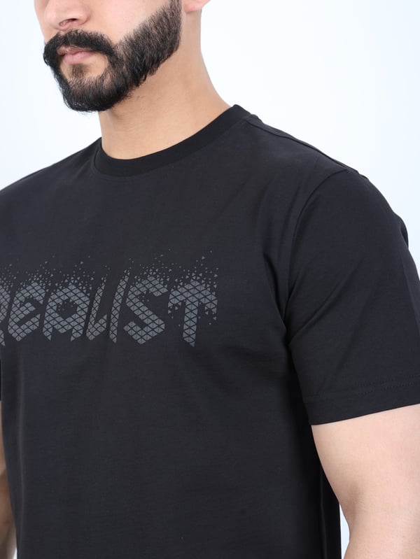 Erkek Relaxed Fit Bisiklet Yaka Baskılı Tişört