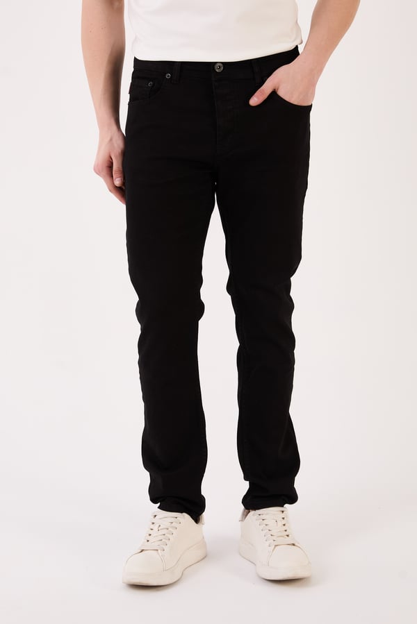 Erkek Siyah Slim Fit Basic Jean Pantolon