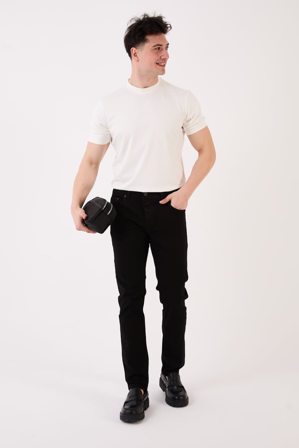 Erkek Siyah Slim Fit Basic Jean Pantolon