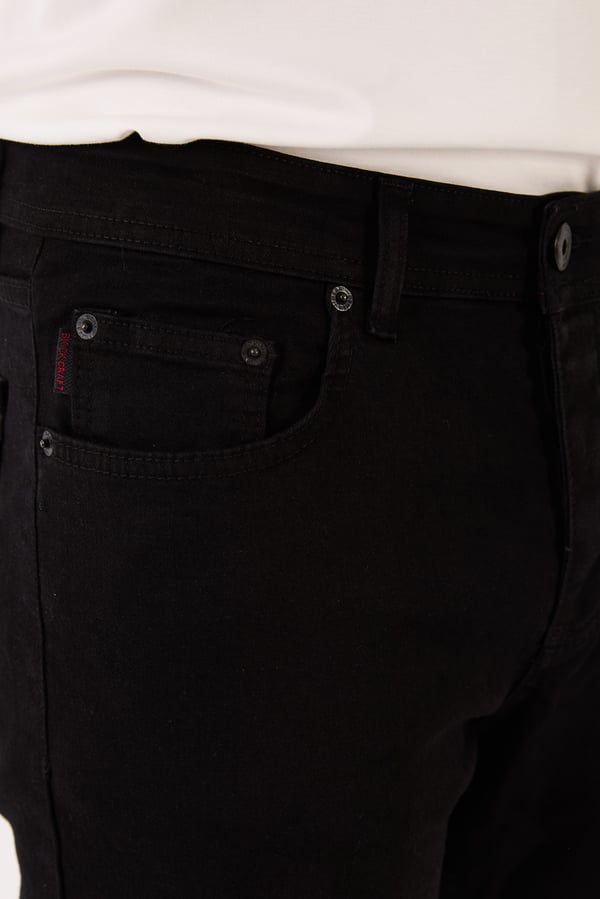 Erkek Siyah Slim Fit Basic Jean Pantolon