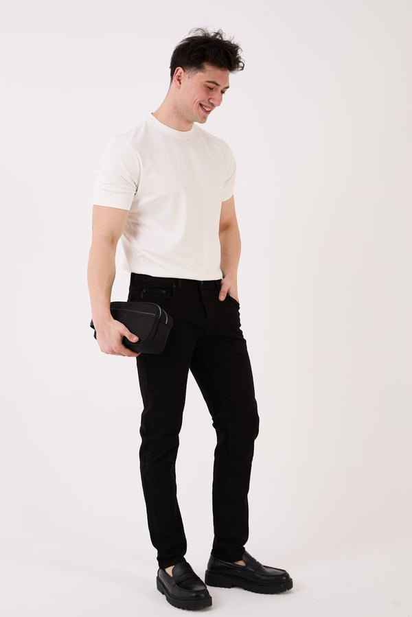 Erkek Siyah Slim Fit Basic Jean Pantolon