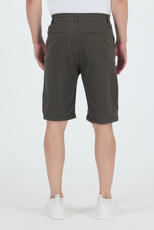Erkek Slim Fit Keten Chino Şort