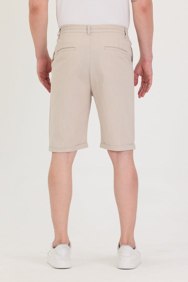 Erkek Slim Fit Keten Chino Şort