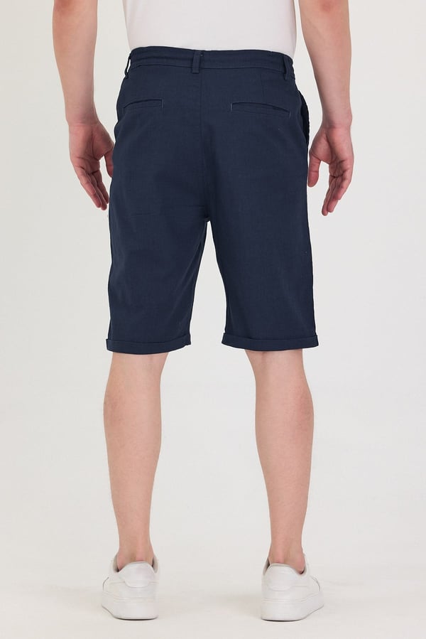 Erkek Slim Fit Keten Chino Şort