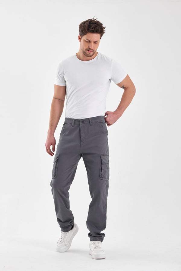 Kargo Cepli Gabardin Kumaş Erkek Baggy Pantolon