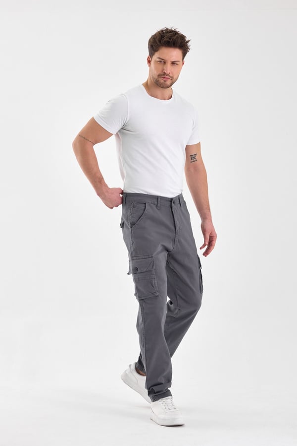 Kargo Cepli Gabardin Kumaş Erkek Baggy Pantolon