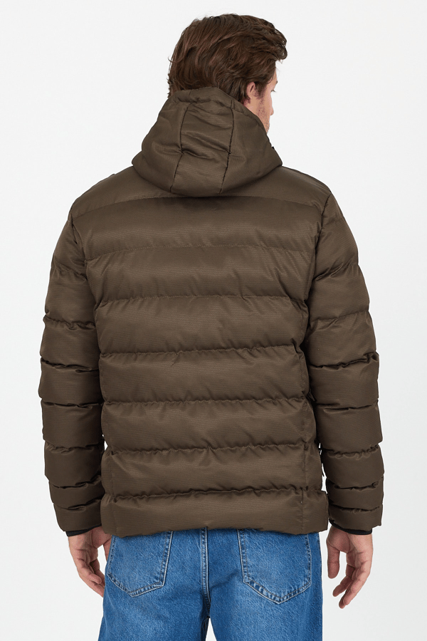 Regular Fit Kapüşonlu Rüzgara ve Suya Dayanıklı Erkek Şişme Mont - B8151