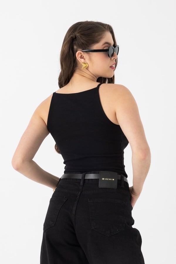 Askılı Halter Yaka Top