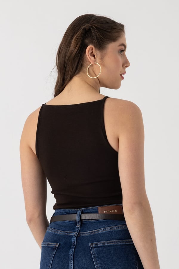 Askılı Halter Yaka Top