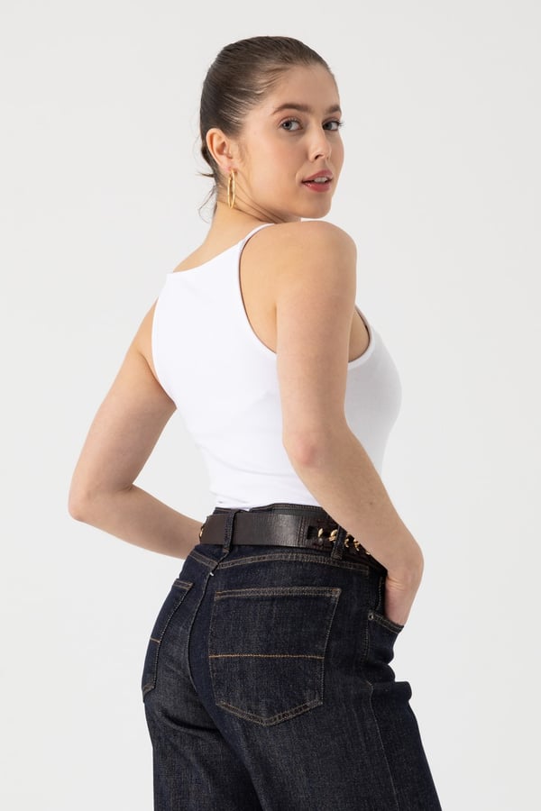 Askılı Halter Yaka Top