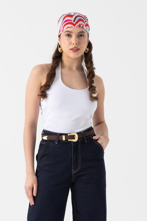 Halter Yaka Fitilli Body