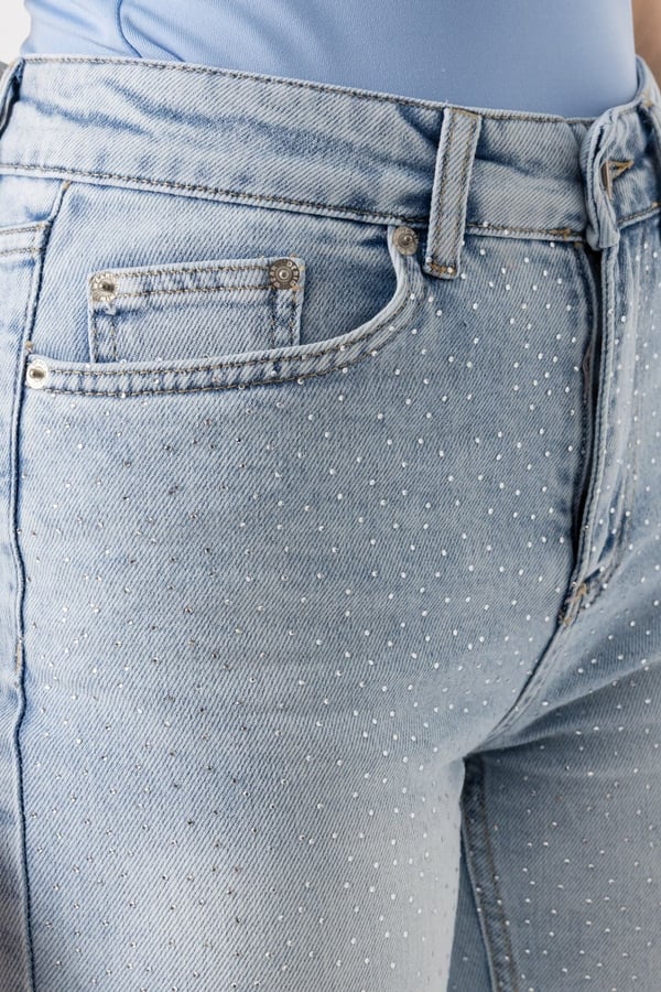Taşlı Straight Jean