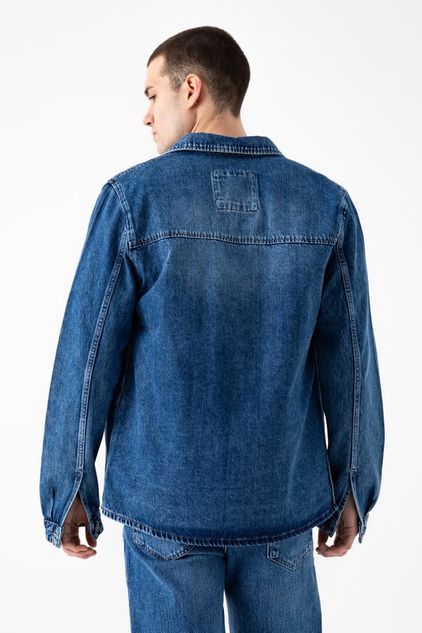 Tek Cep Denim Dış Gömlek