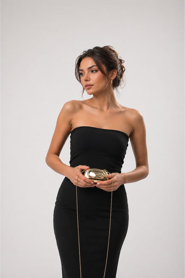 Fuşya Metalik Görünümlü Sert Kapaklı Zincir Askılı Mini Portföy ve Clutch Çanta