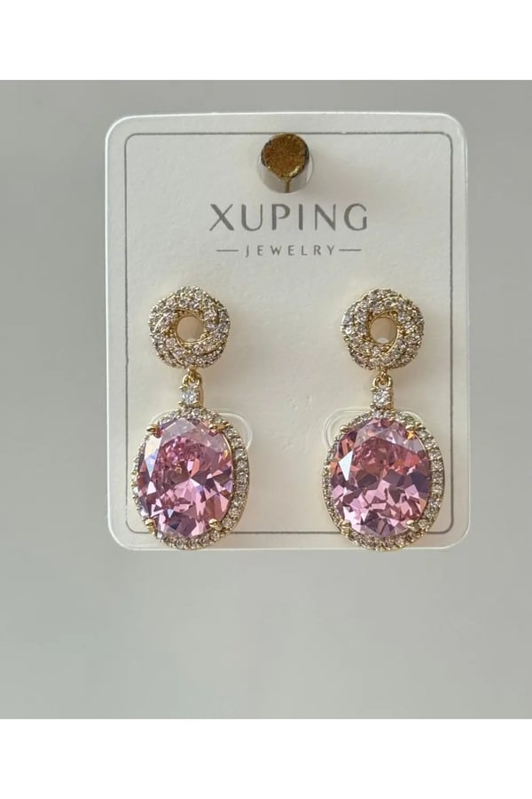 Xuping Yeşil Taşlı Sallantılı Küpe