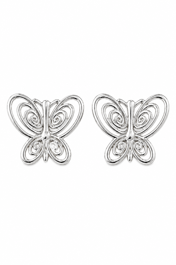 Papillon Swirl Küpe (Gümüş Kaplama)