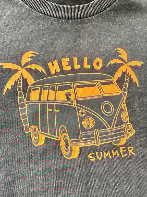 Baskılı Tişört - Hello Summer (Antrasit)