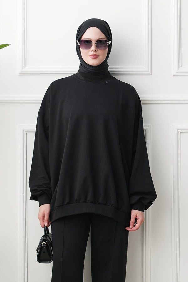 Bol Sweat Pantolon Takım - Siyah kadın giyim ürün görseli Arzestore