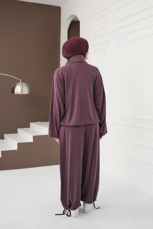 Büzgü Detaylı Pantolon Takım - Gül Kurusu kadın giyim ürün görseli Arzestore