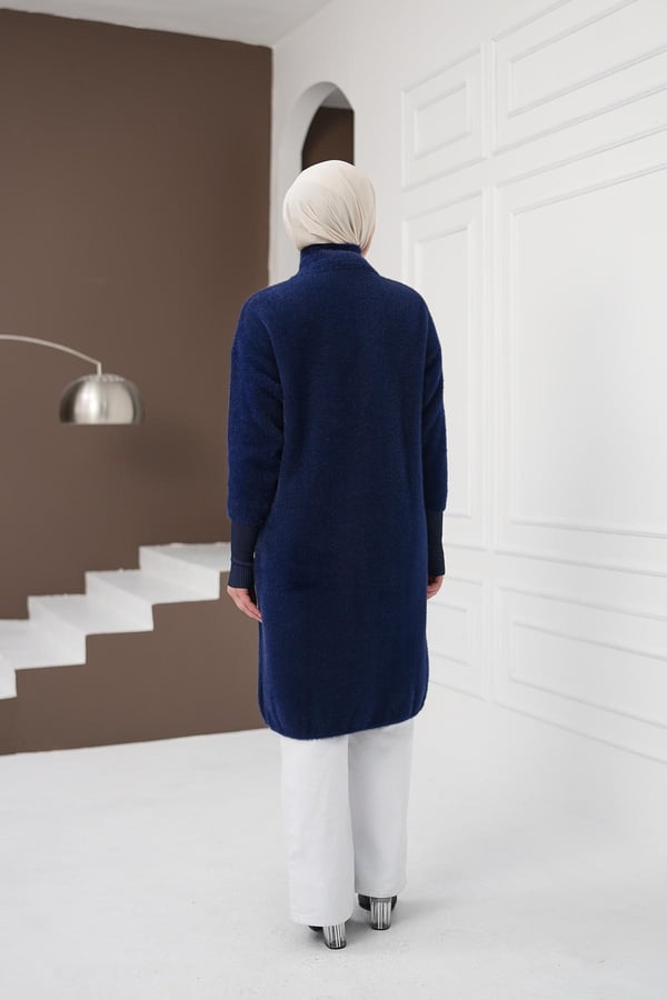Düğmeli Yumoş Hırka - Lacivert kadın giyim ürün görseli Arzestore
