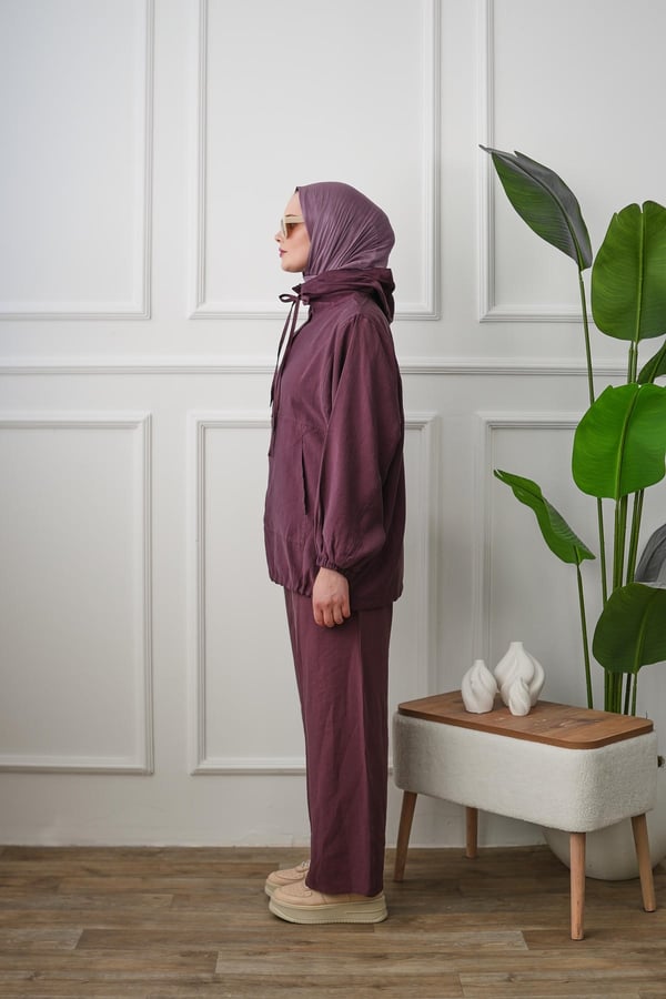 Gizli Patlı Pantolonlu Takım - Gül Kurusu kadın giyim ürün görseli Arzestore
