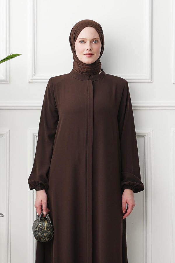 Rabia Tam Boy Pantolonlu Takım- Kahverengi kadın giyim ürün görseli Arzestore