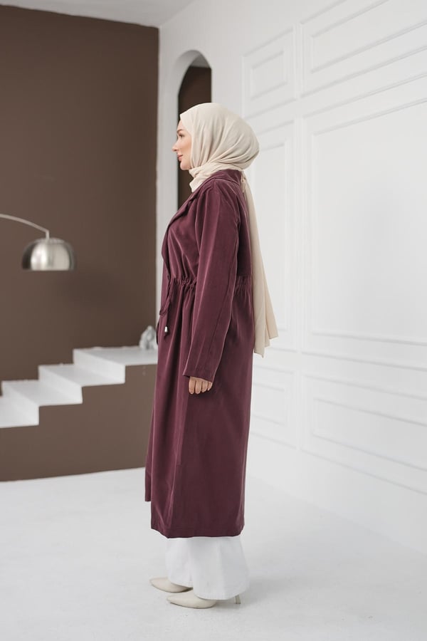 Şal Yaka İpli Tencel Kap - Gül Kurusu kadın giyim ürün görseli Arzestore