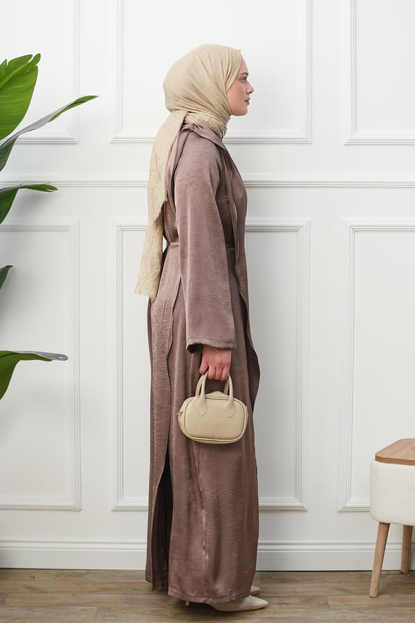 Saten Tulum Elbise - Kahverengi kadın giyim ürün görseli Arzestore