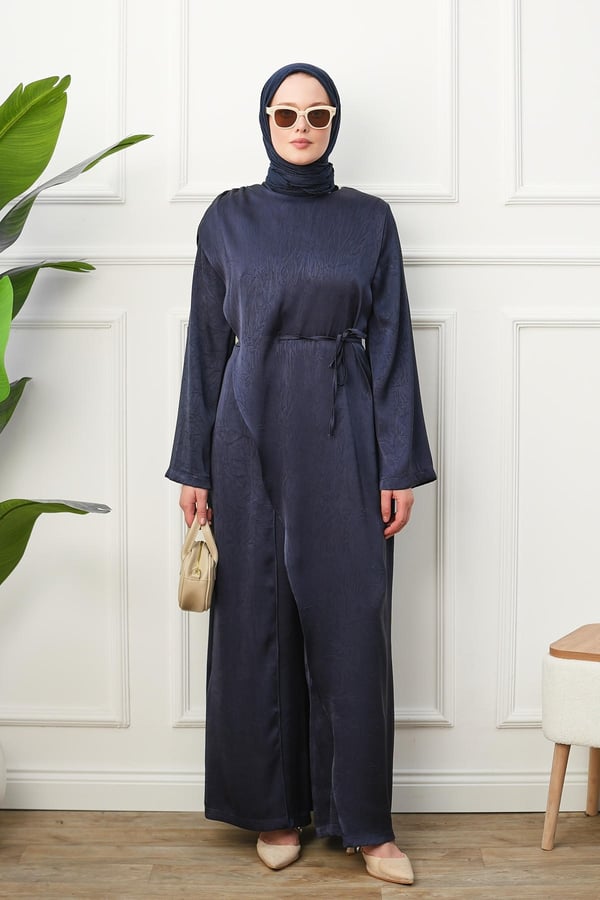 Saten Tulum Elbise - Lacivert kadın giyim ürün görseli Arzestore