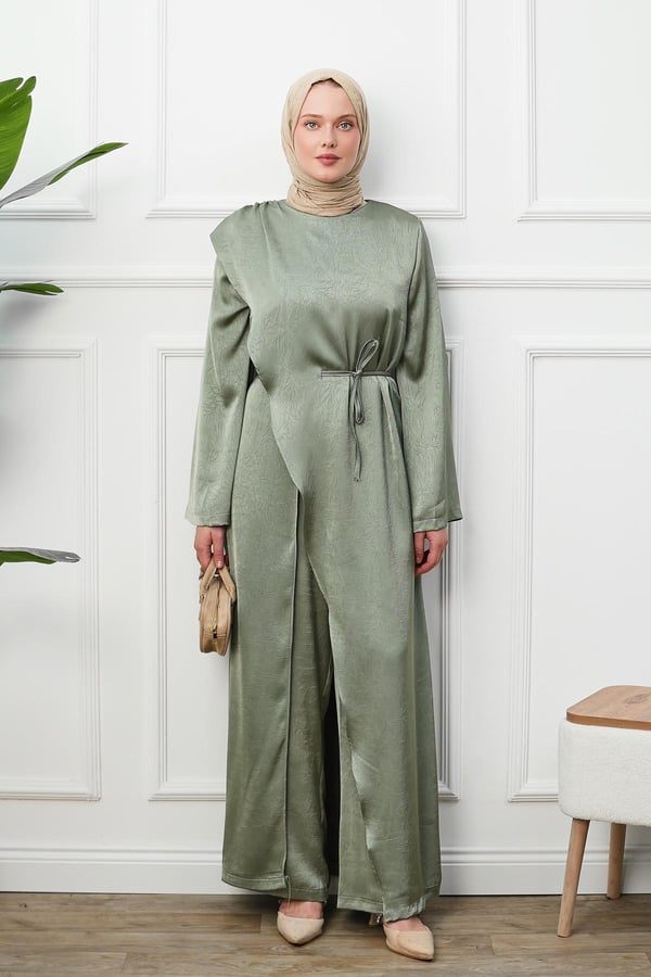 Saten Tulum Elbise - Mint Yeşili kadın giyim ürün görseli Arzestore