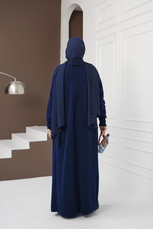 Uzun Yumoş Hırka - Mavi kadın giyim ürün görseli Arzestore