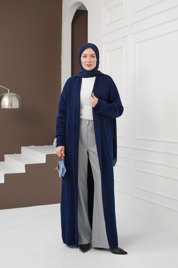 Uzun Yumoş Hırka - Mavi kadın giyim ürün görseli Arzestore