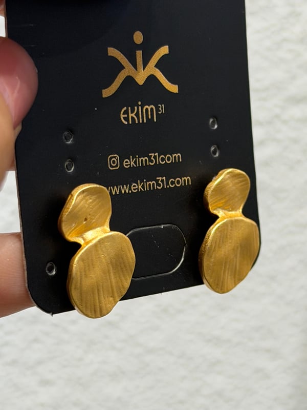 Antik Gold Kaplama Bohem Küpe 