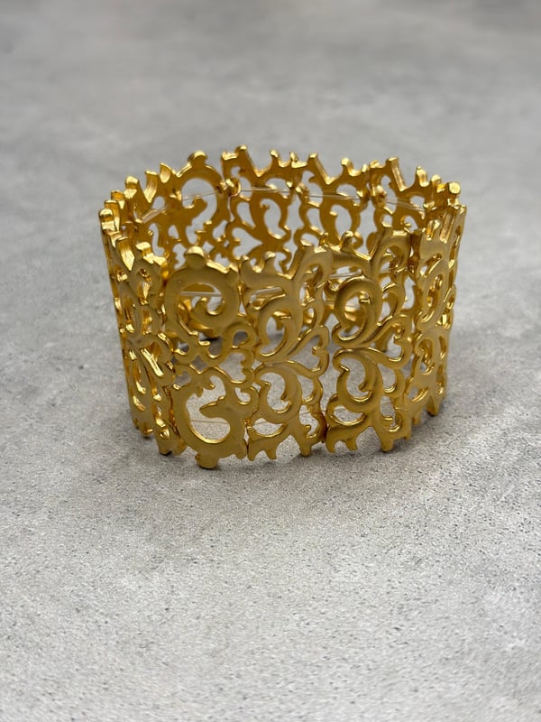 Antik Gold Kaplama Etnik Desen Bİleklik