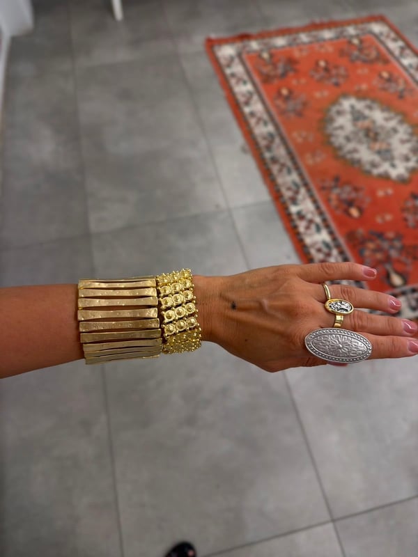Antik Gold Kaplama Kalın Bileklik 