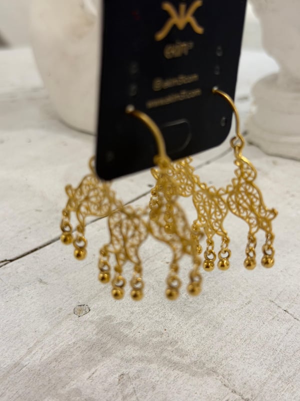 Antik Gold Kaplama Lale Küpe