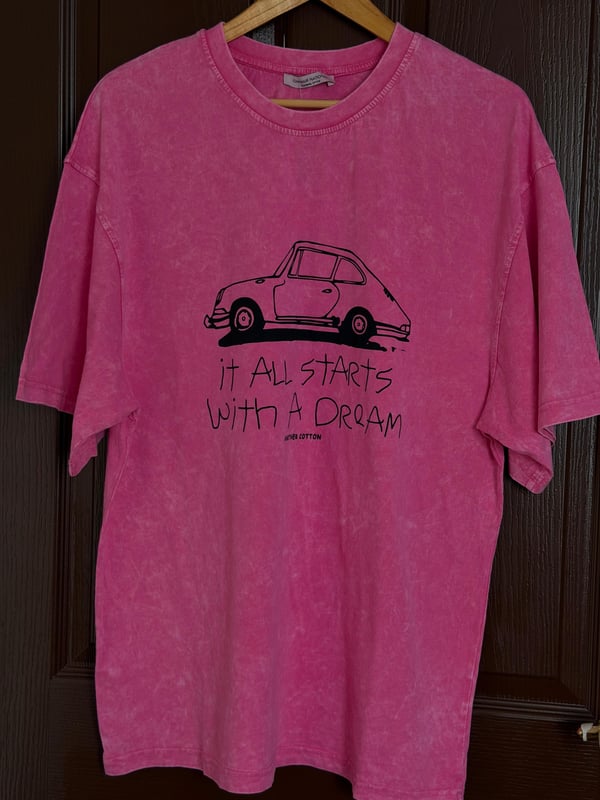Arabalı Oversize Pembe Tshirt